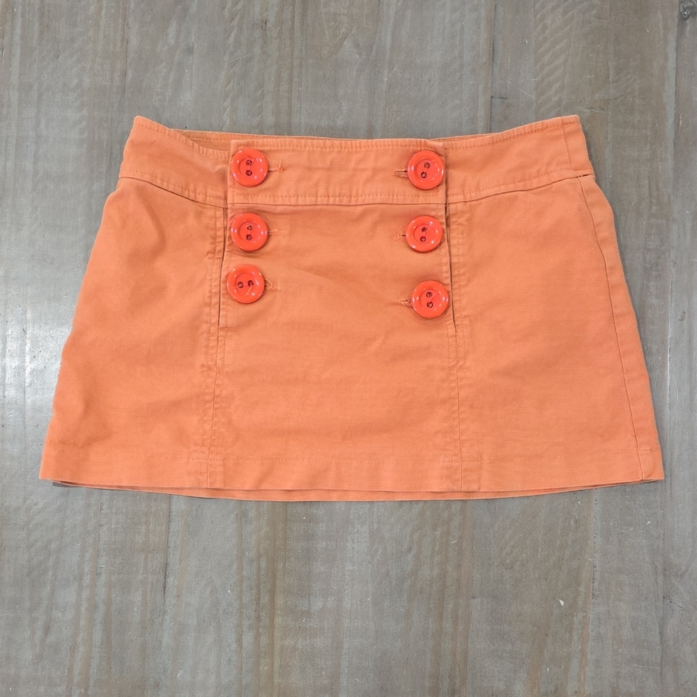 Forever Womens Vibrant Orange Button Mini Skirt #A0017